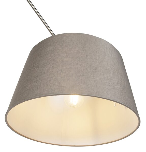 Jeklena viseča svetilka s taupe platnenim odtenkom 35 cm - Blitz