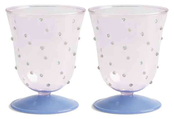 &k amsterdam Komplet kozarcev za vino &k amsterdam glass dot pink 200 ml 2-pack