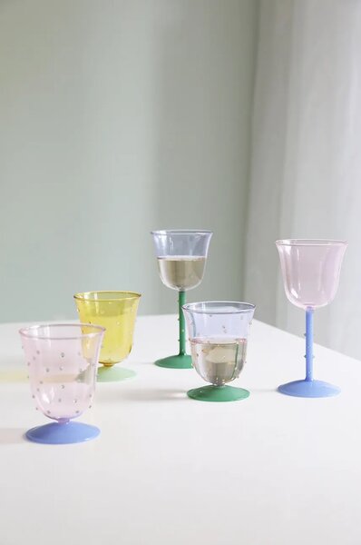&k amsterdam Komplet kozarcev za vino &k amsterdam glass dot pink 200 ml 2-pack