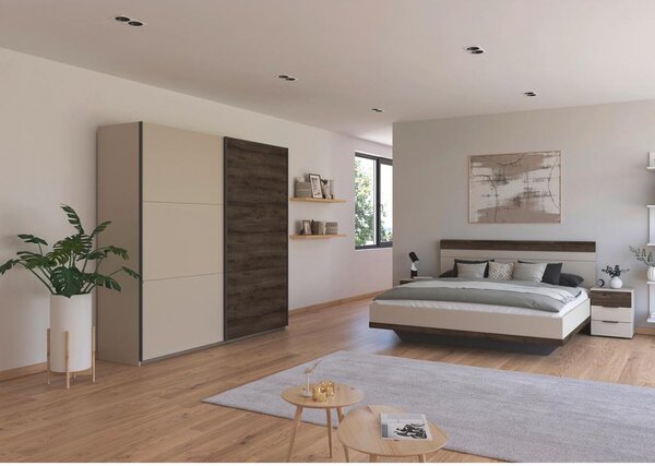 Premium Living Omara Z Drsnimi Vrati Sajo, Barva Šampanjca, Barva Hrasta