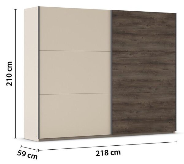 Premium Living Omara Z Drsnimi Vrati Sajo, Barva Šampanjca, Barva Hrasta