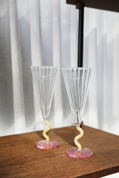 &k amsterdam Komplet kozarcev za vino &k amsterdam curve caramel 0.18 L 2-pack