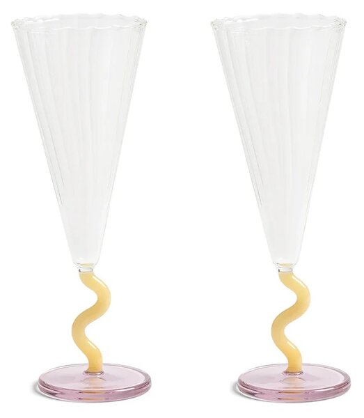 &k amsterdam Komplet kozarcev za vino &k amsterdam curve caramel 0.18 L 2-pack