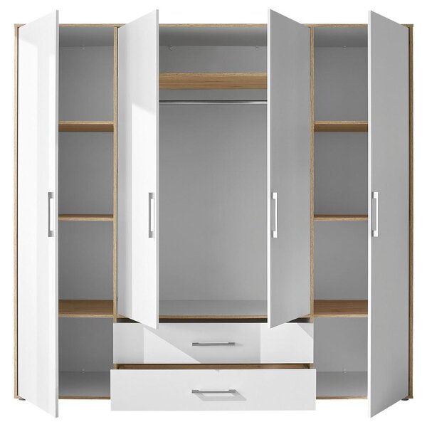 Modern Living Omara S Klasičnimi Vrati Lembo, Bela, Barva Hrasta