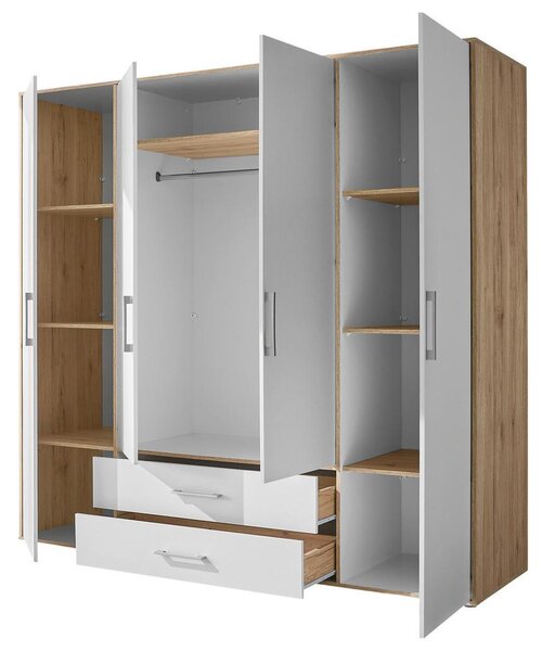 Modern Living Omara S Klasičnimi Vrati Lembo, Bela, Barva Hrasta