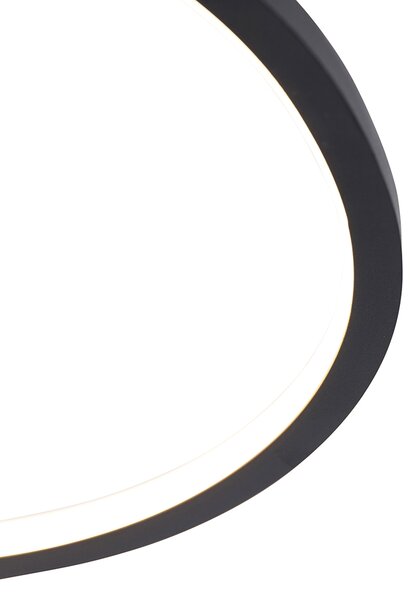 Stropna svetilka črna 45 cm z LED, 3-stopenjska zatemnitev - Rowin