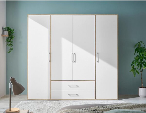 Modern Living Omara S Klasičnimi Vrati Lembo, Bela, Barva Hrasta