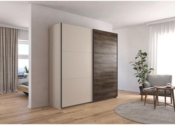 Premium Living Omara Z Drsnimi Vrati Sajo, Barva Šampanjca, Barva Hrasta