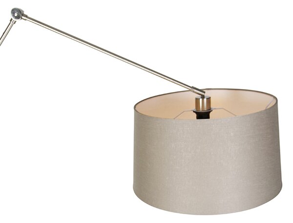 Moderna stoječa svetilka jeklo z taupe odtenkom 45 cm - Editor