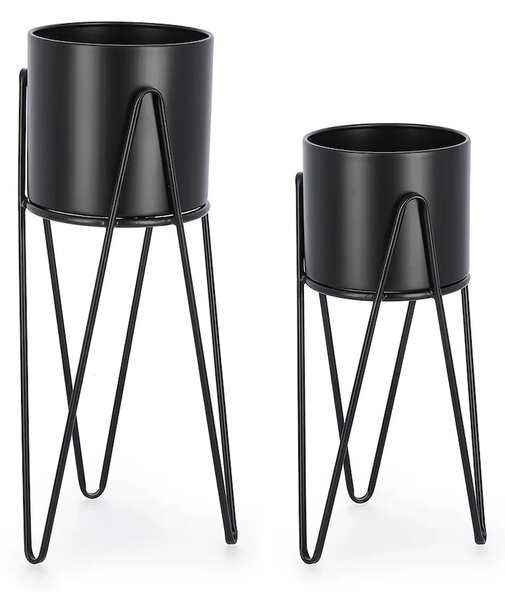 Bizzotto Komplet cvetličnih lončkov s stojalom Bizzotto Madelyn 23,5 x 57 / 21,5 x 46 cm 2-pack