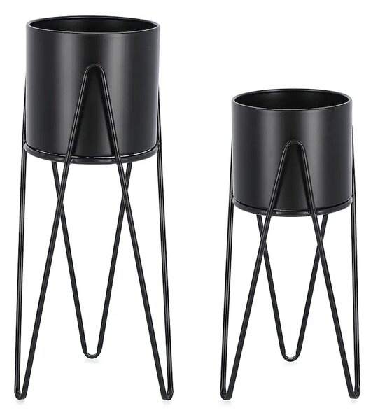 Bizzotto Komplet cvetličnih lončkov s stojalom Bizzotto Madelyn 23,5 x 57 / 21,5 x 46 cm 2-pack