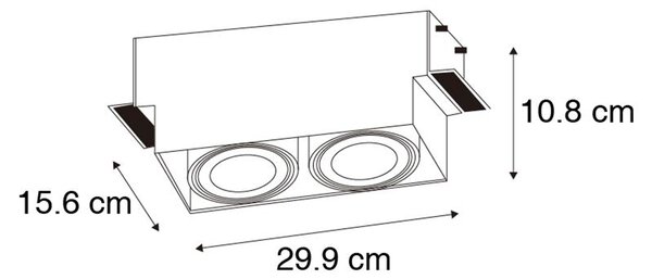 Vgradni reflektor bel GU10 AR111 brez okvirja 2-lučni - Oneon