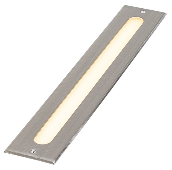 Komplet 2 modernih talnih reflektorjev jeklo 50 cm vklj. LED IP65 - Eline