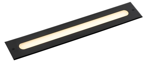 Komplet 2 modernih talnih reflektorjev črne barve 50 cm vklj. LED IP65 - Eline