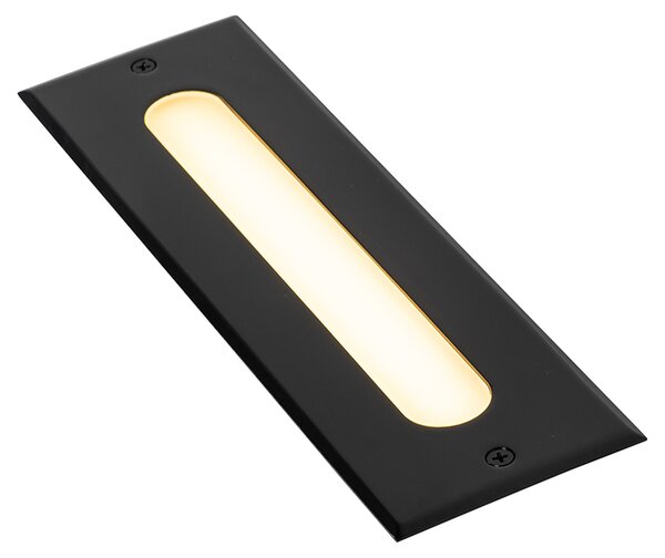 Komplet 4 modernih talnih reflektorjev črne barve 30 cm vklj. LED IP65 - Eline