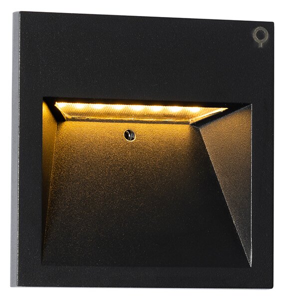 Sodobna stenska svetilka črna z LED - Gem 2