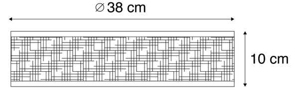 Orientalska stropna svetilka iz ratana 40 cm 3-lučna - Tromma