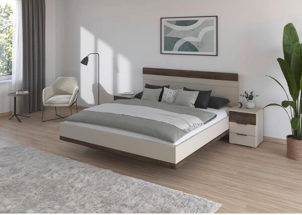 Premium Living Postelja Sajo, Barva Hrasta, Barva Šampanjca, 180x200