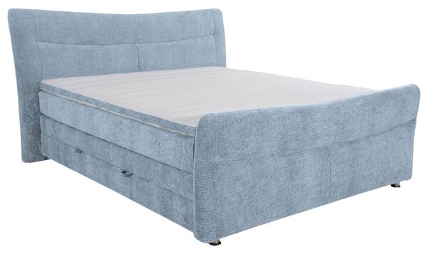 BOXSPRING POSTELJA 140 cm x 200 cm , tekstil svetlo modra