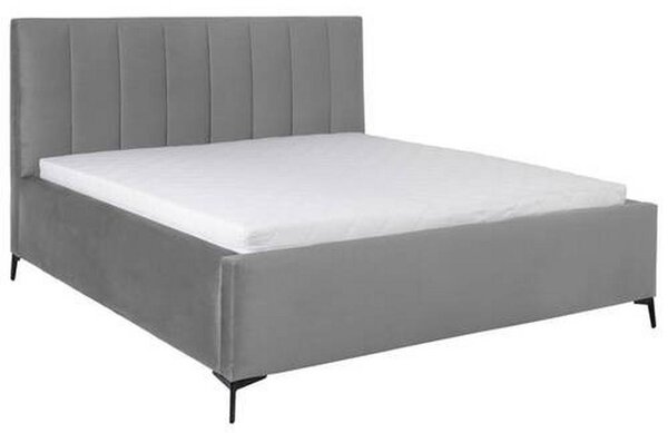 OBLAZINJENA POSTELJA 140 cm x 200 cm , tekstil siva