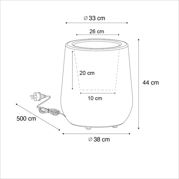 Zunanja talna svetilka Flowerpot bela IP44 - Flowerpot