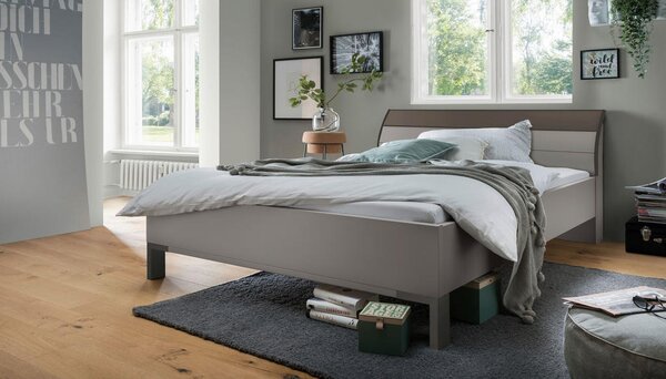 FUTONSKA POSTELJA 160 cm x 200 cm , leseni material siva