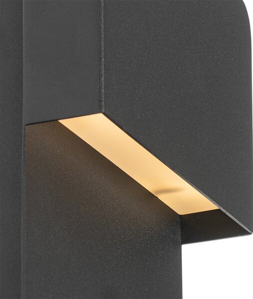 Stenska svetilka črna z LED s priključkom USB in bralno svetilko s stikalom - Robin