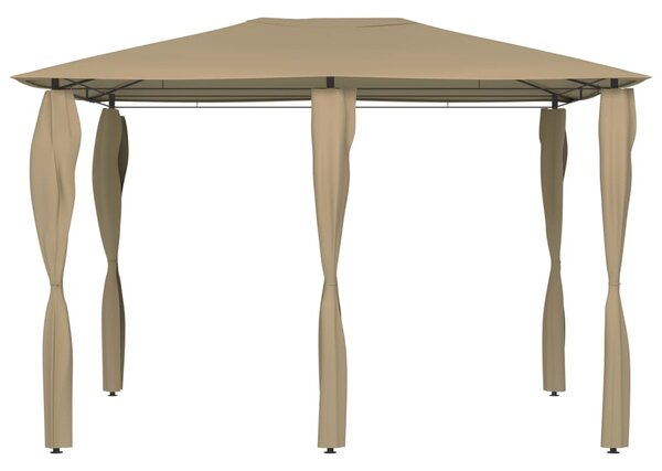 VidaXL Paviljon s pokritimi stebri 3x4x2,6 m taupe 160 g/m²