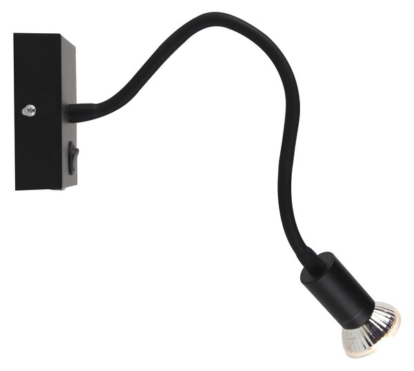 Sodobna fleksibilna stenska svetilka USB črna - Zeno
