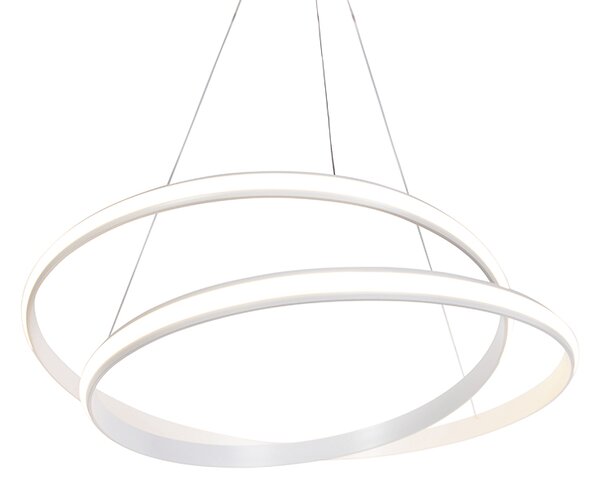 Sodobna viseča svetilka bela 74 cm vključno z LED zatemnitvijo - Rowan