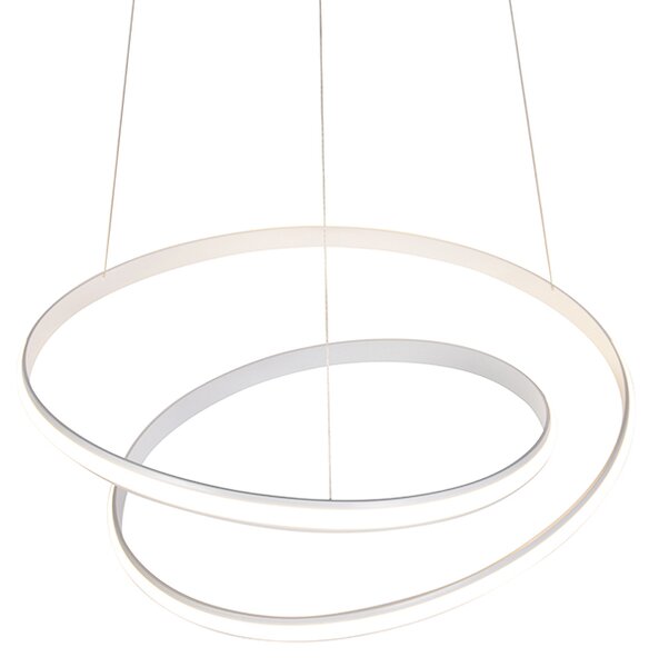 Sodobna viseča svetilka bela 74 cm vključno z LED zatemnitvijo - Rowan