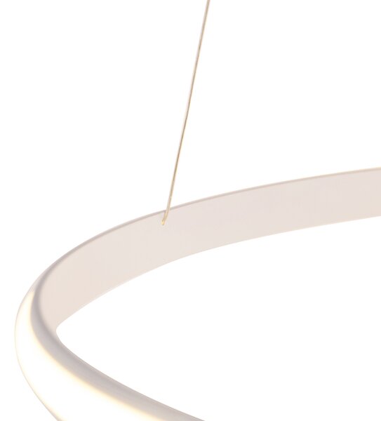 Sodobna viseča svetilka bela 74 cm vključno z LED zatemnitvijo - Rowan