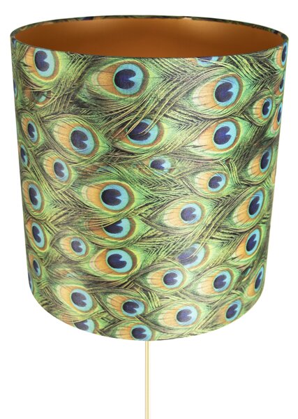 Stoječa svetilka zlata/bronasta z žametno senčilom pava 40/40 cm - Parte