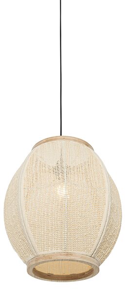 Orientalna viseča svetilka naravna tkanina 35 cm - Rob