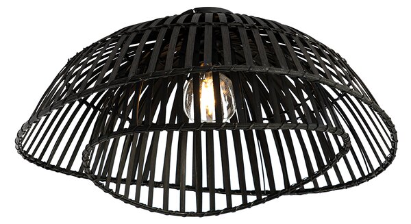 Orientalska stropna svetilka črna bambus 62 cm - Pua