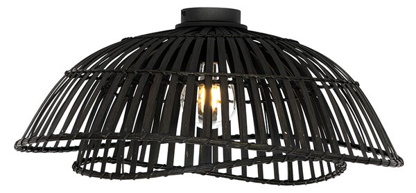 Orientalska stropna svetilka črna bambus 62 cm - Pua