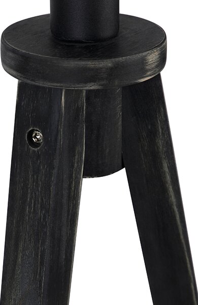 Rustikalna stoječa svetilka s trojno nogo črna - Tripod Classic