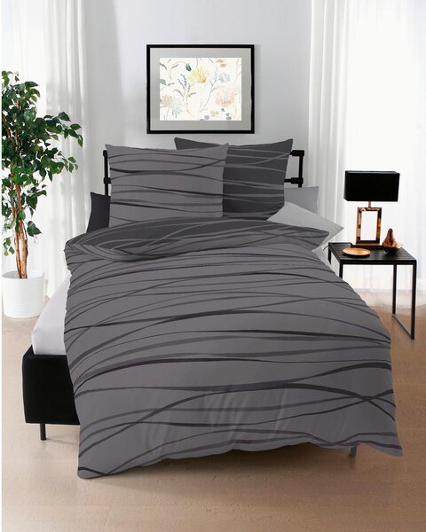 POSTELJNINA MOTION 140/220 cm mako saten siva