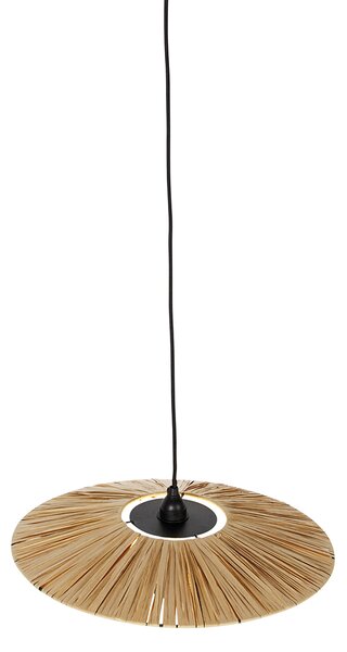 Rustikalna viseča svetilka črna z vrvjo 45 cm - Leia