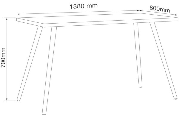 P & B Pisalna Miza Salia T50, Barva Hrasta, Bela, 138x50cm