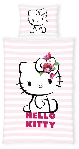 OTROŠKA POSTELJNINA HELLO KITTY 140/200 cm renforcé večbarvno