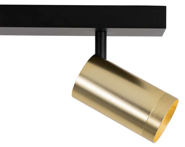 Stropni reflektor črne barve z zlatom, nastavljiv, 2-luč - Jeana Luxe