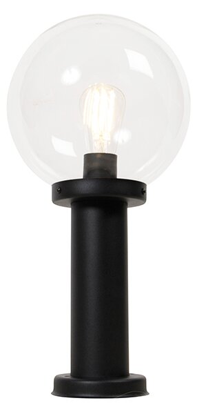 Zunanja talna svetilka črna z jasnim globusom 50 cm IP44 - Sfera