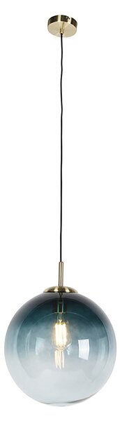 Pametna viseča svetilka medenina z oceansko modrim steklom 33 cm vklj. WiFi ST64 - Pallon