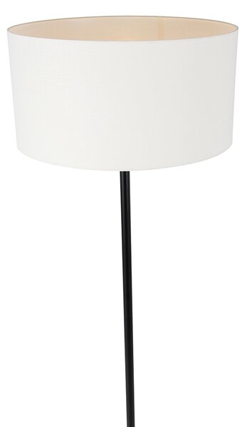 Stoječa svetilka črna z belim odtenkom 50 cm - Simplo