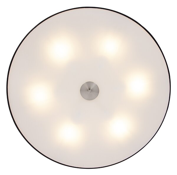 Podeželska stropna svetilka črna 70 cm - Drum