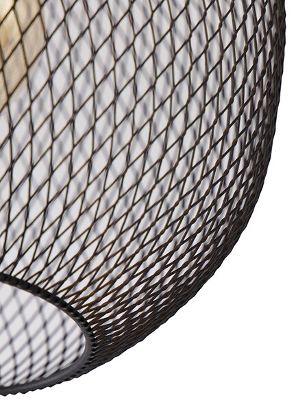 Sodobna stropna svetilka črna 30 cm - Mesh Ball