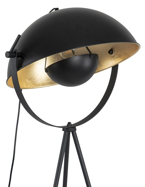Stoječa svetilka črna z zlatom 42 cm nastavljivi stativ - Magnax