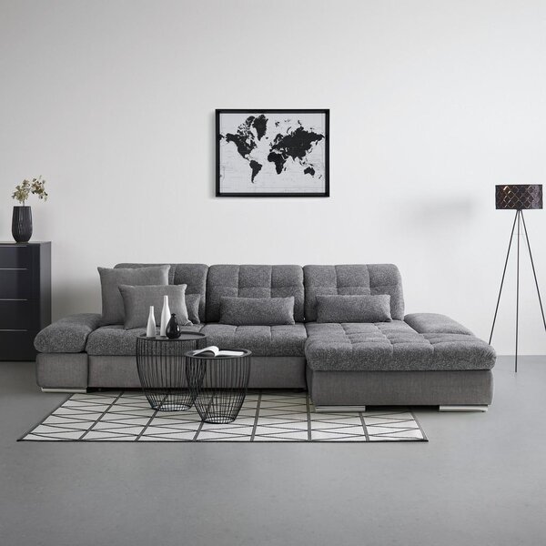 Premium Living Sedežna Garnitura Sanfino, Siva, Ležišče, Predal