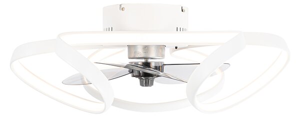 Stropni ventilator bel 55 cm vklj. LED z možnostjo zatemnitve z daljinskim upravljalnikom - Mandy